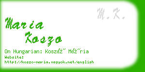 maria koszo business card